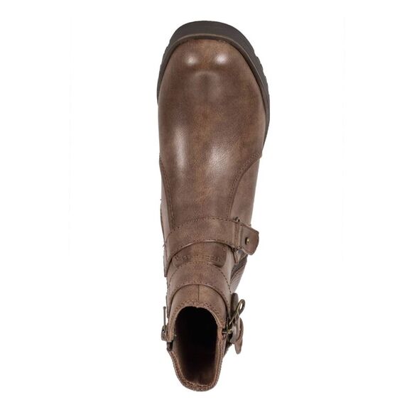 BARETRAPS Shoes - BARETRAPS Womens Brown Straps Towanda Round Toe Block Heel Zip-Up Booties 7 M